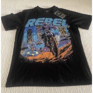 REBEL VENGEANCE Graphic Tee Black Short-Sleeve Motocross Rider